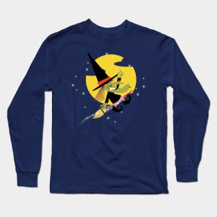 witch on broom Long Sleeve T-Shirt